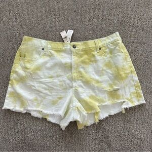 AERIE Daydream Tie Dye Shorts Yellow White Size‎ XL